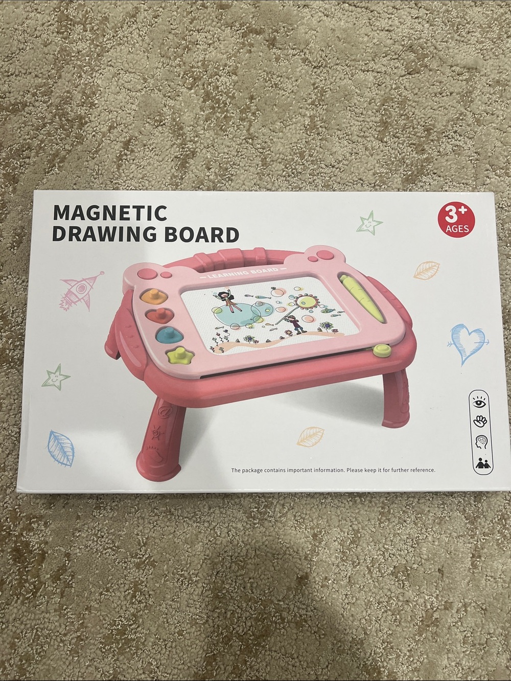 NWT Magnetic Drawing Board for Kids - blue